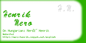 henrik mero business card